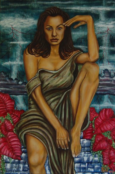 Oil Painting > Lost Planet ( Angelina Jolie )